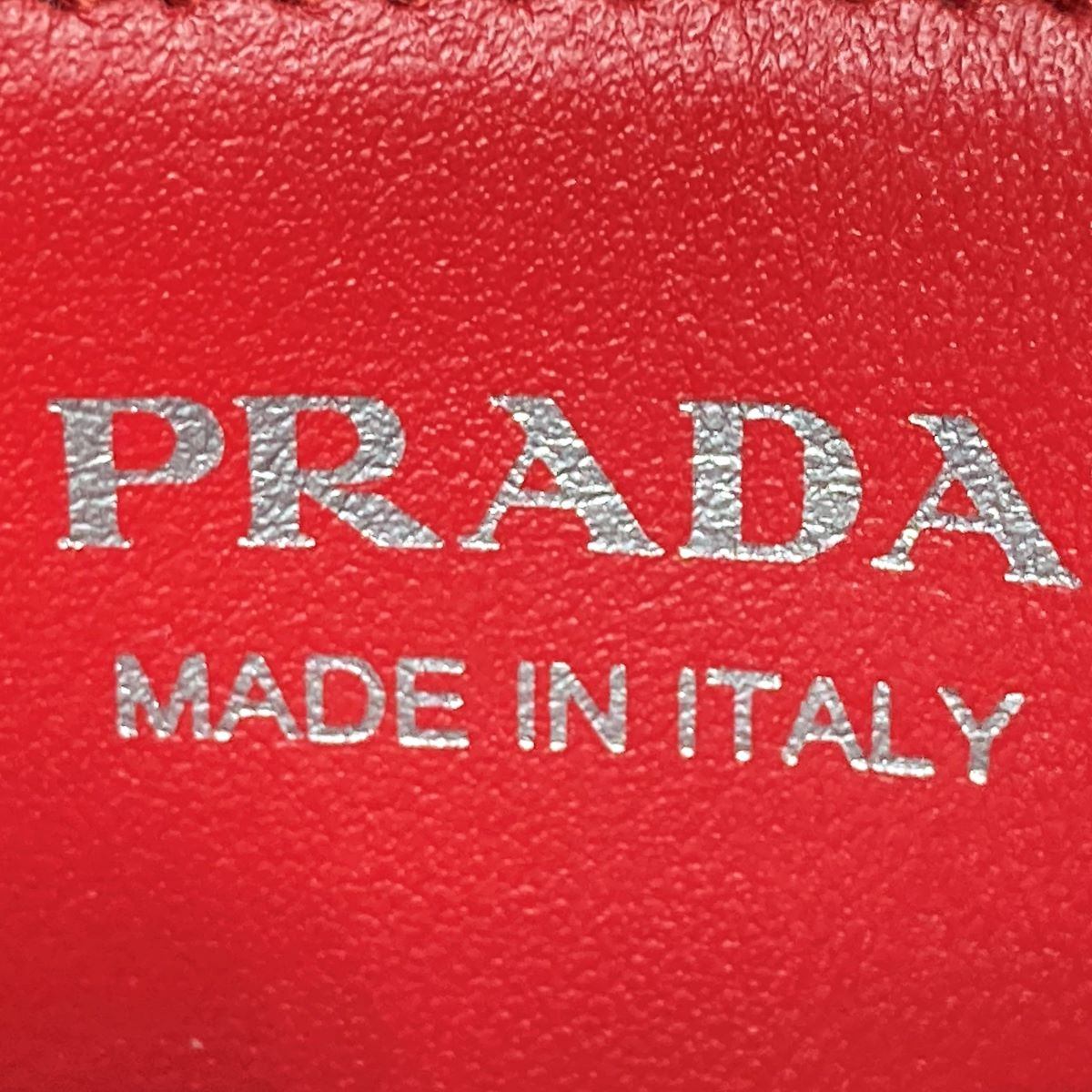Prada Diagram Chain Shoulder Bag in Red Leather with Mini Pouch (Mirror)