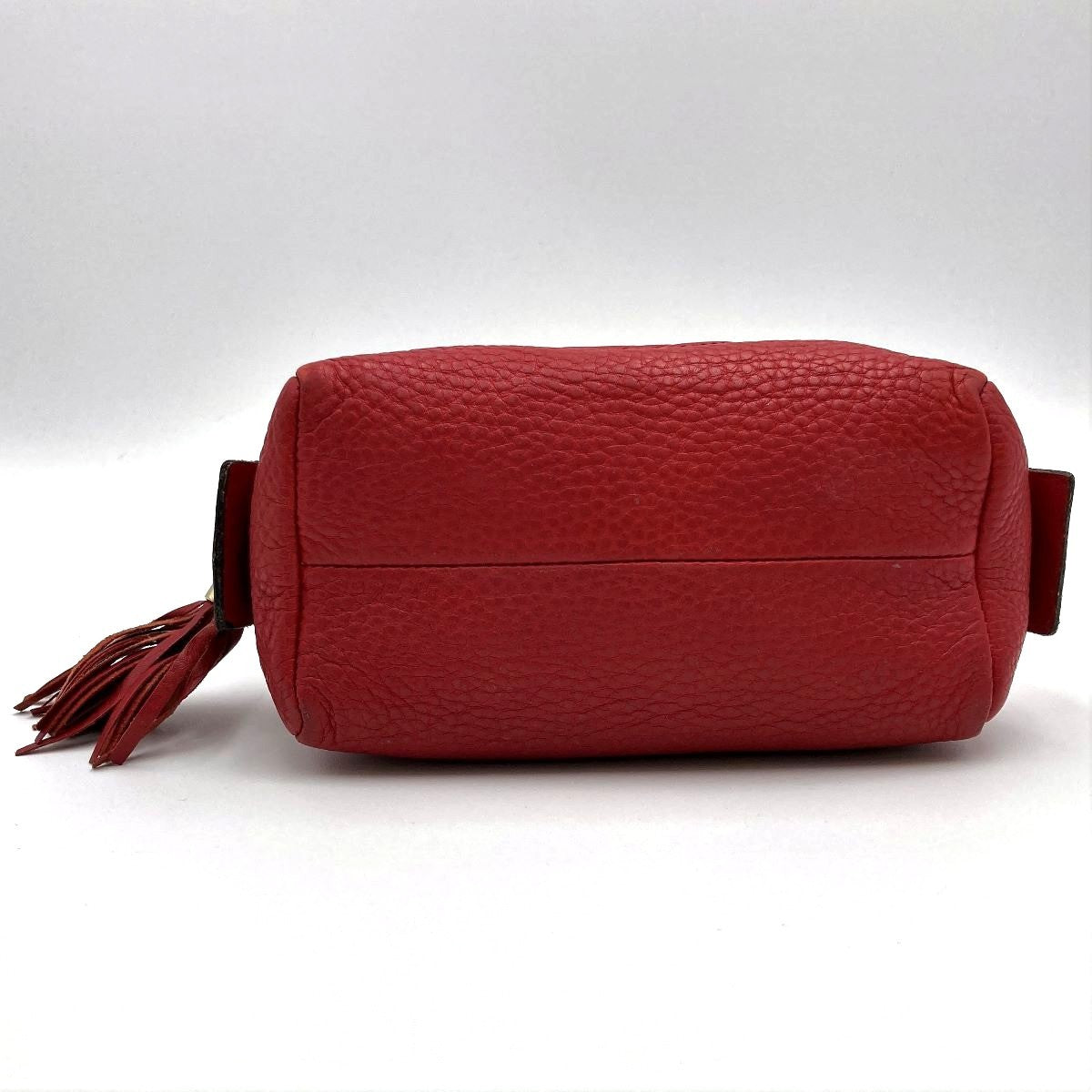 Gucci 308636 Soho Pouch with Tassel and Interlocking G in Red Calfskin Leather