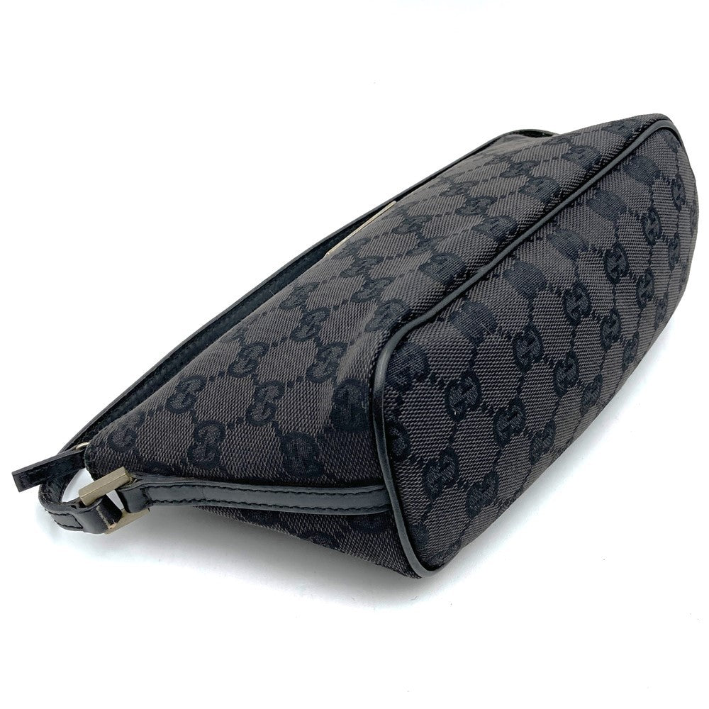 Gucci 039 1103 Handbag Accessory Pouch Black GG Canvas Brand High-End Brand