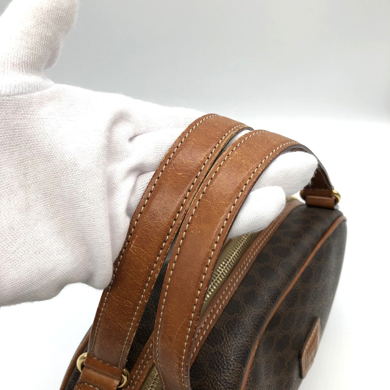 Celine MC96 Macadam Handbag in Brown PVC and Leather