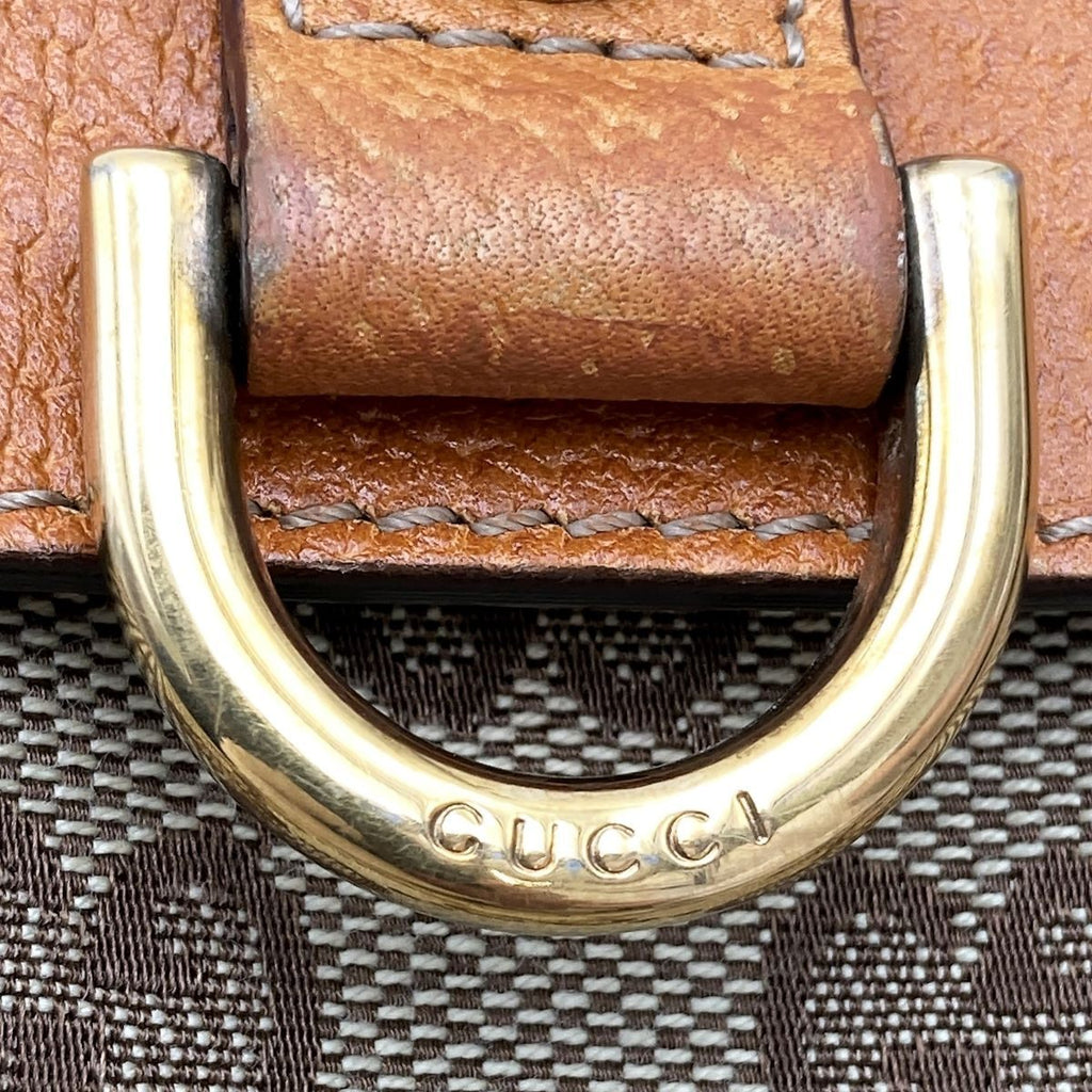 Gucci 146247 Tote Bag GG Canvas Leather Brown Beige
