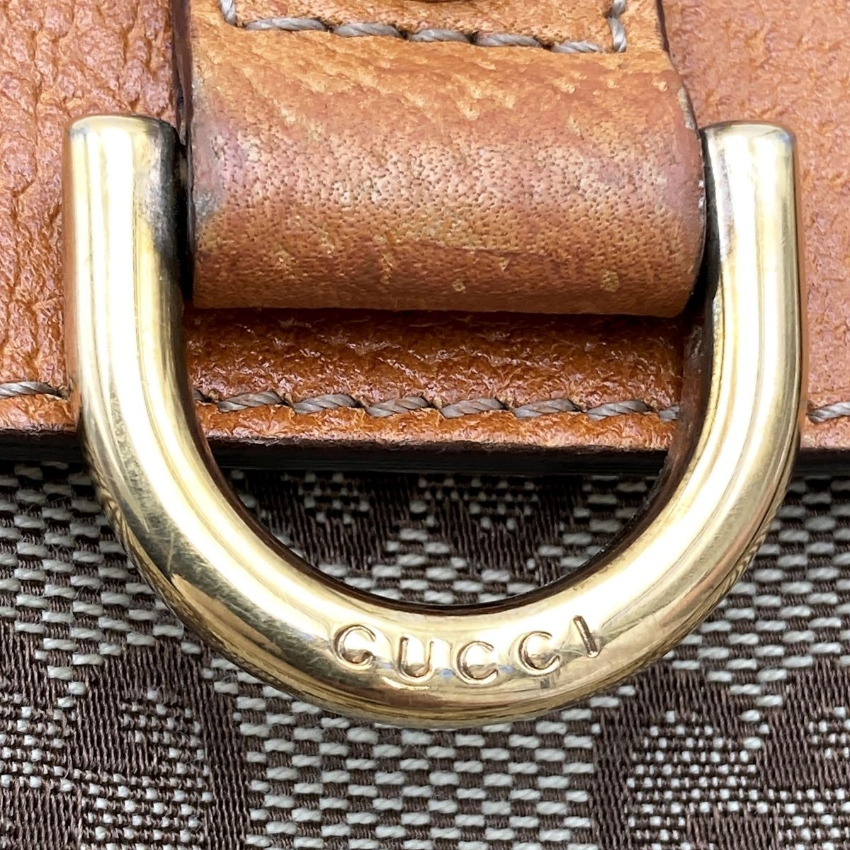 Gucci 146247 Tote Bag GG Canvas Leather Brown Beige