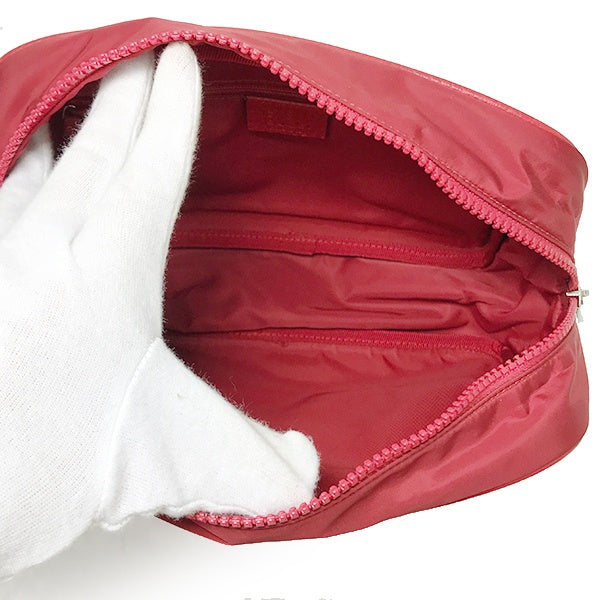 Pre-owned Gucci 510338 GG Line Second Bag Pouch in Red Nylon/Leather