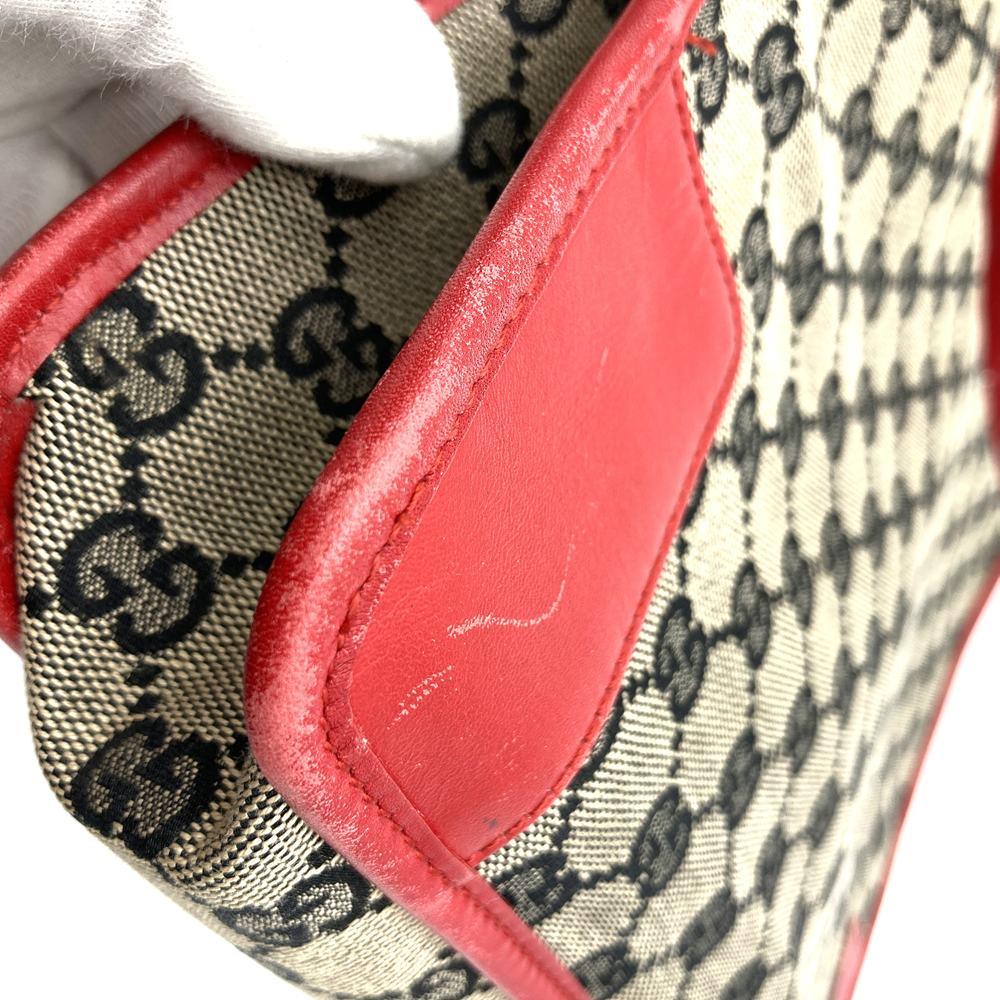 Gucci 001 4205 Shoulder Bag Brown/Red Brown/GG Canvas/Leather Brand Item Used