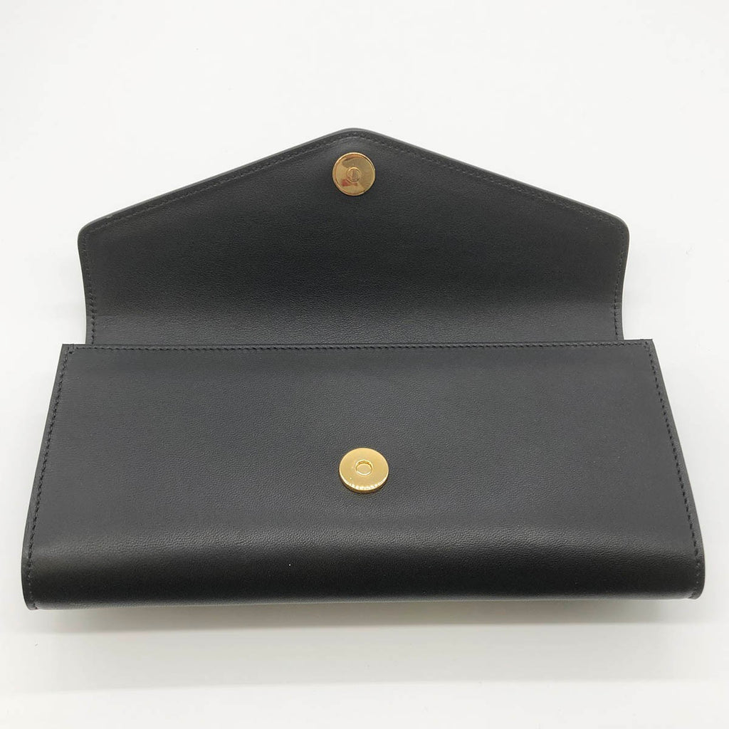 Gucci 576532 Raja Broadway Tiger Leather Clutch Bag in Black and Gold