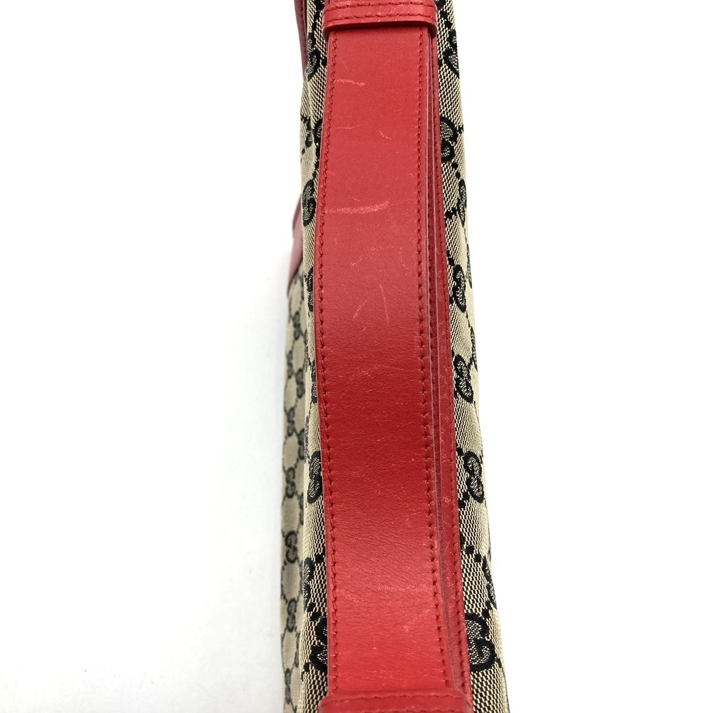 Gucci 001 4205 Shoulder Bag Brown/Red Brown/GG Canvas/Leather Brand Item Used