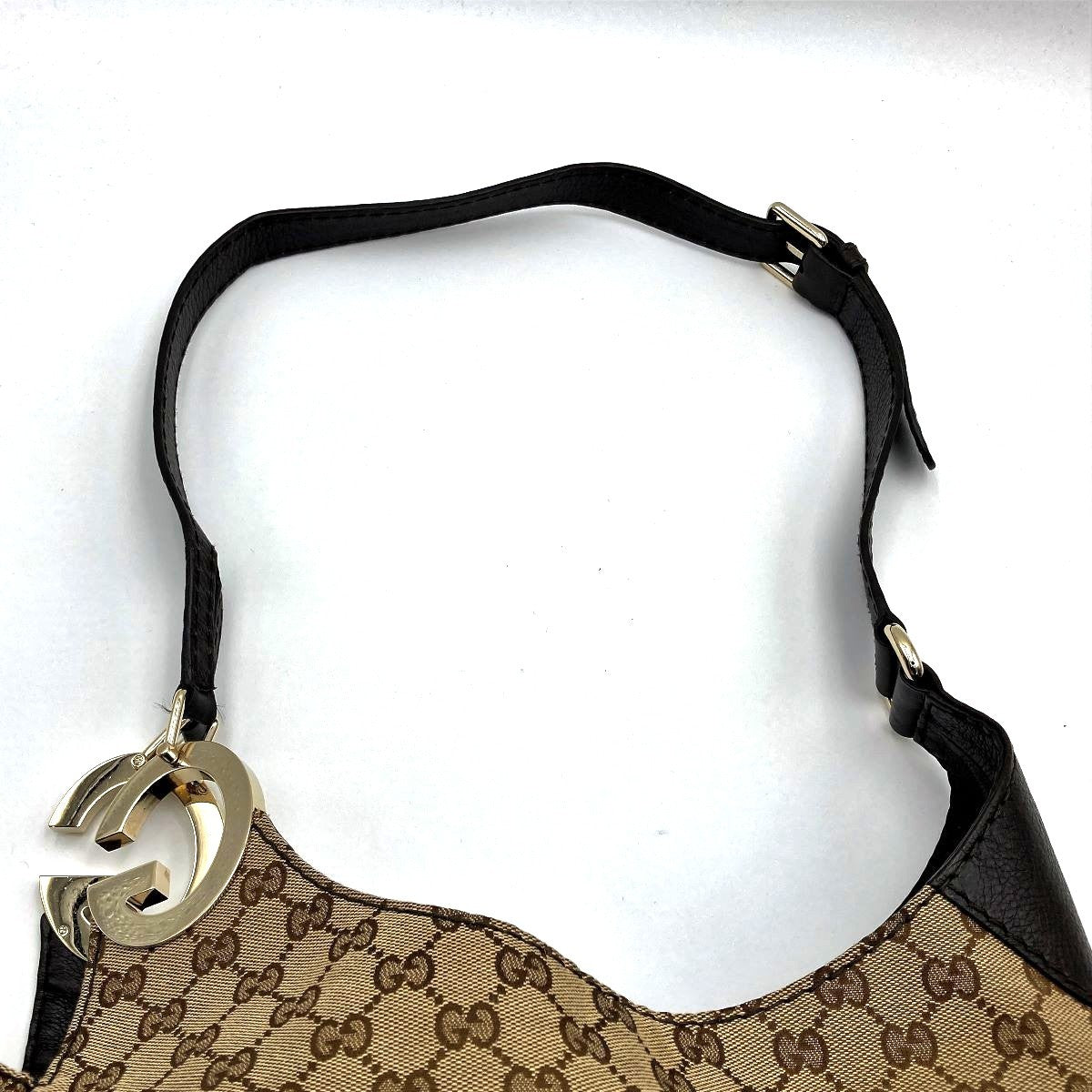Gucci 203503 Charlotte Shoulder Bag in GG Canvas and Leather, Brown