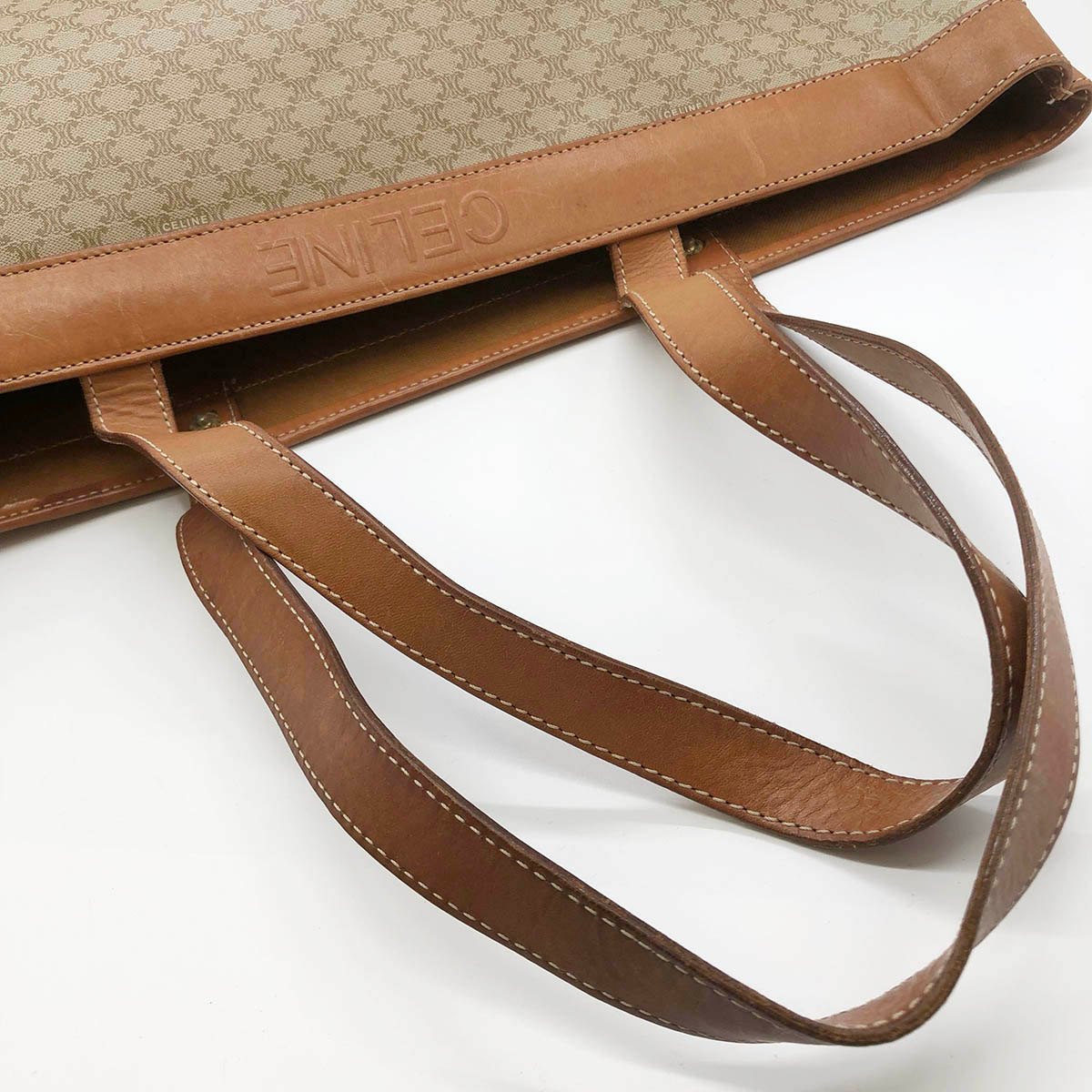 Celine M10 Tote Bag, Big Tote, Macadam Pattern, PVC, Beige and Brown