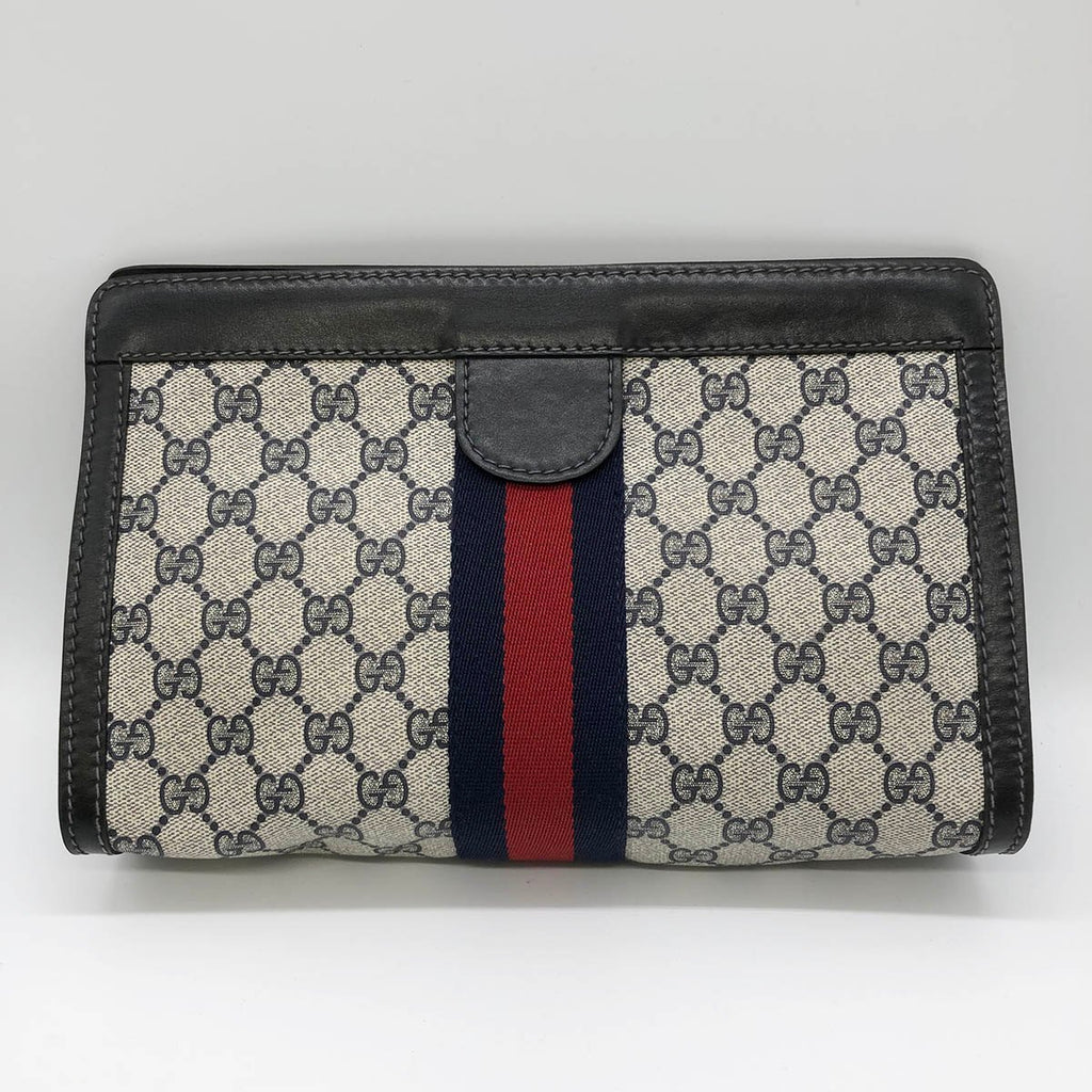 Gucci Perfume 38 Second Bag Clutch Bag Sherry Line GG Supreme Black