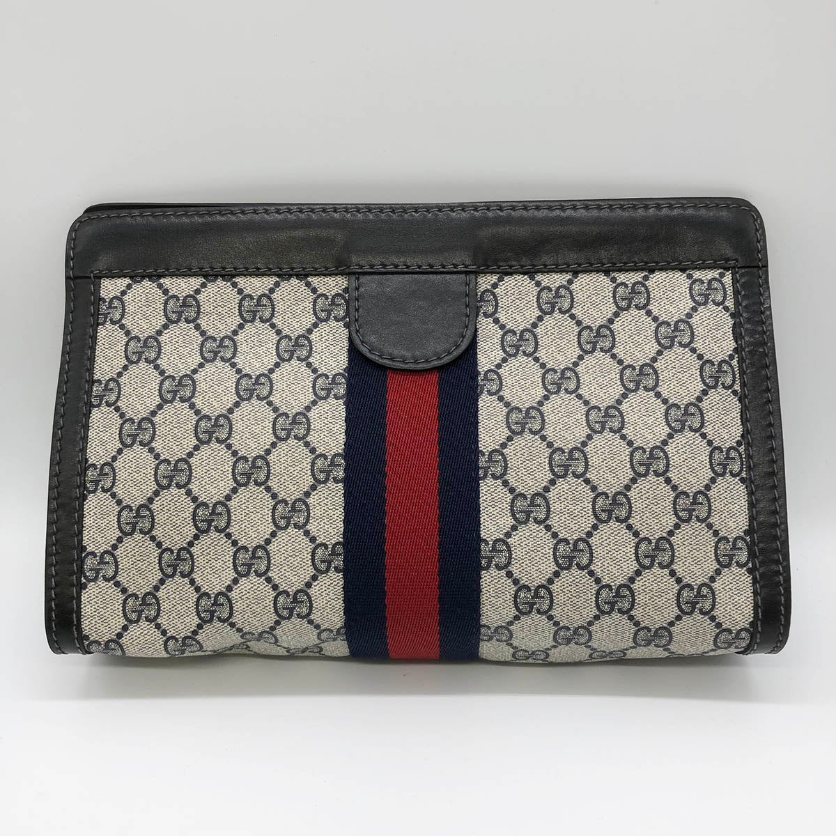 Gucci Perfume 38 Second Bag Clutch Bag Sherry Line GG Supreme Black