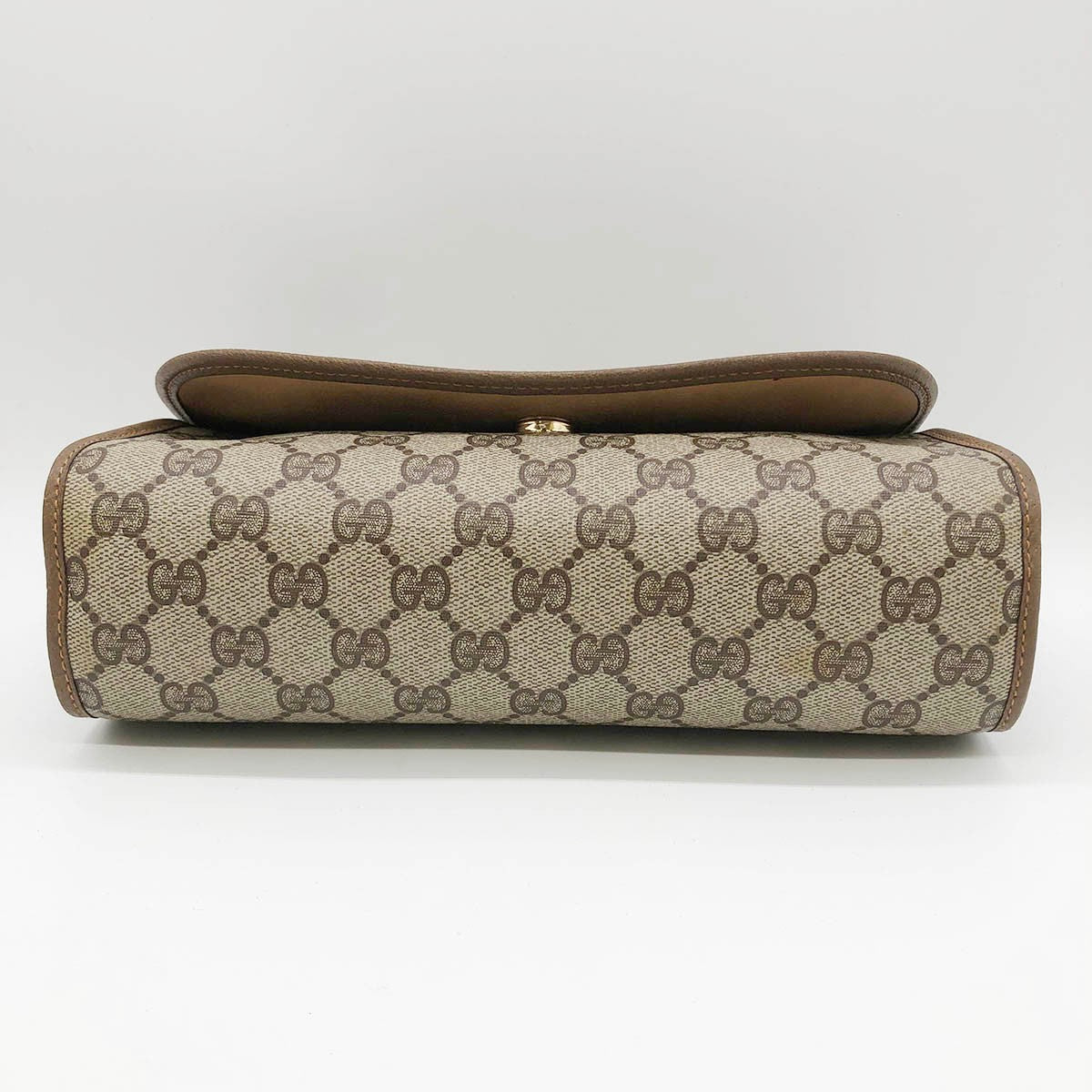 Gucci 89 01 030 clutch bag, old Gucci Sherry line, GG Supreme, brown