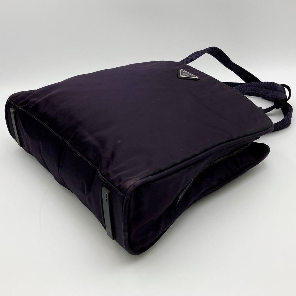 Prada tote bag shoulder bag purple dark purple nylon