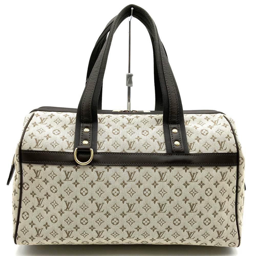 Louis Vuitton M92310 Josephine GM Handbag in Beige/Brown Monogram Mini Canvas