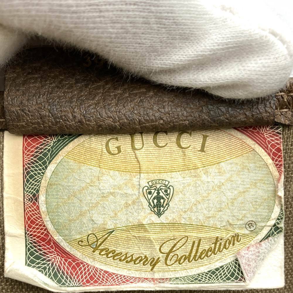 Old Gucci 39 02 003 Large Tote/Shoulder Bag, Sherry Line, GG, PVC/Leather, Brown