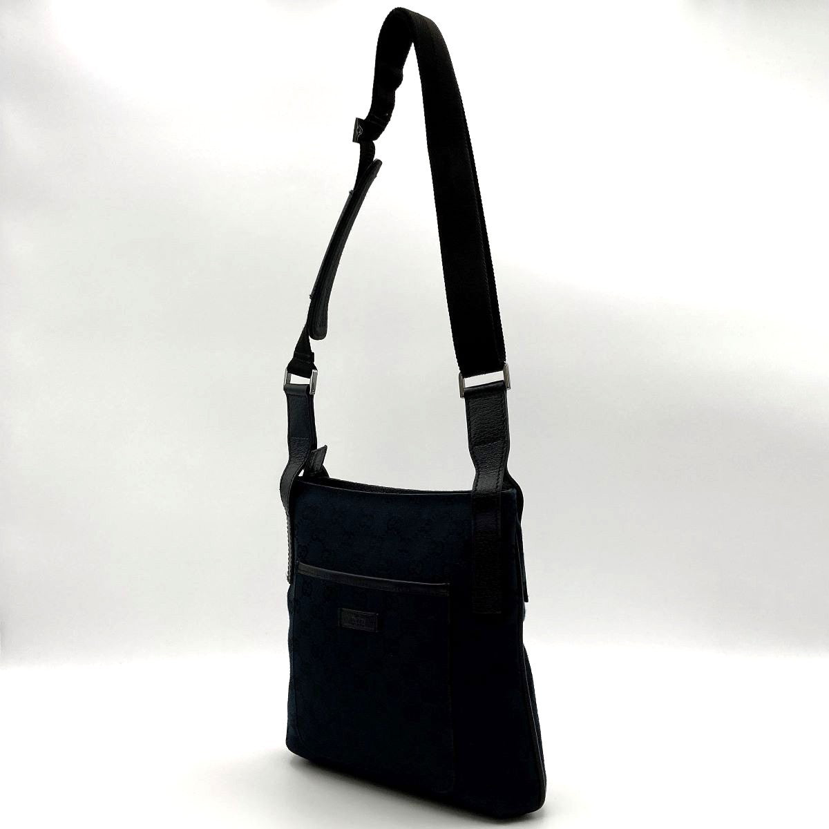 Gucci 122793 Crossbody Shoulder Bag in GG Canvas, Black