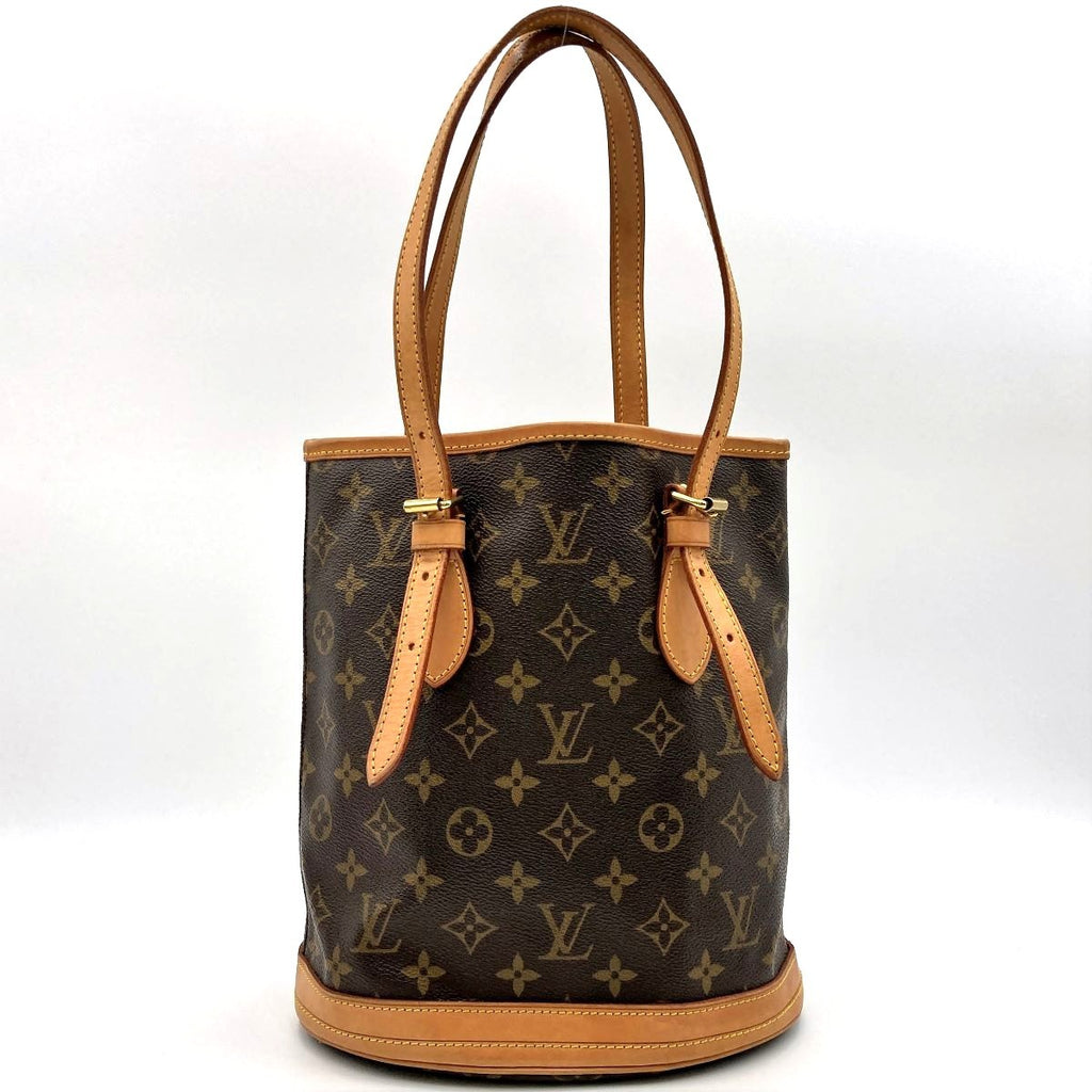 Louis Vuitton M42238 Bucket PM Tote Bag, Bucket-Shaped Bag, Monogram Canvas, Brown