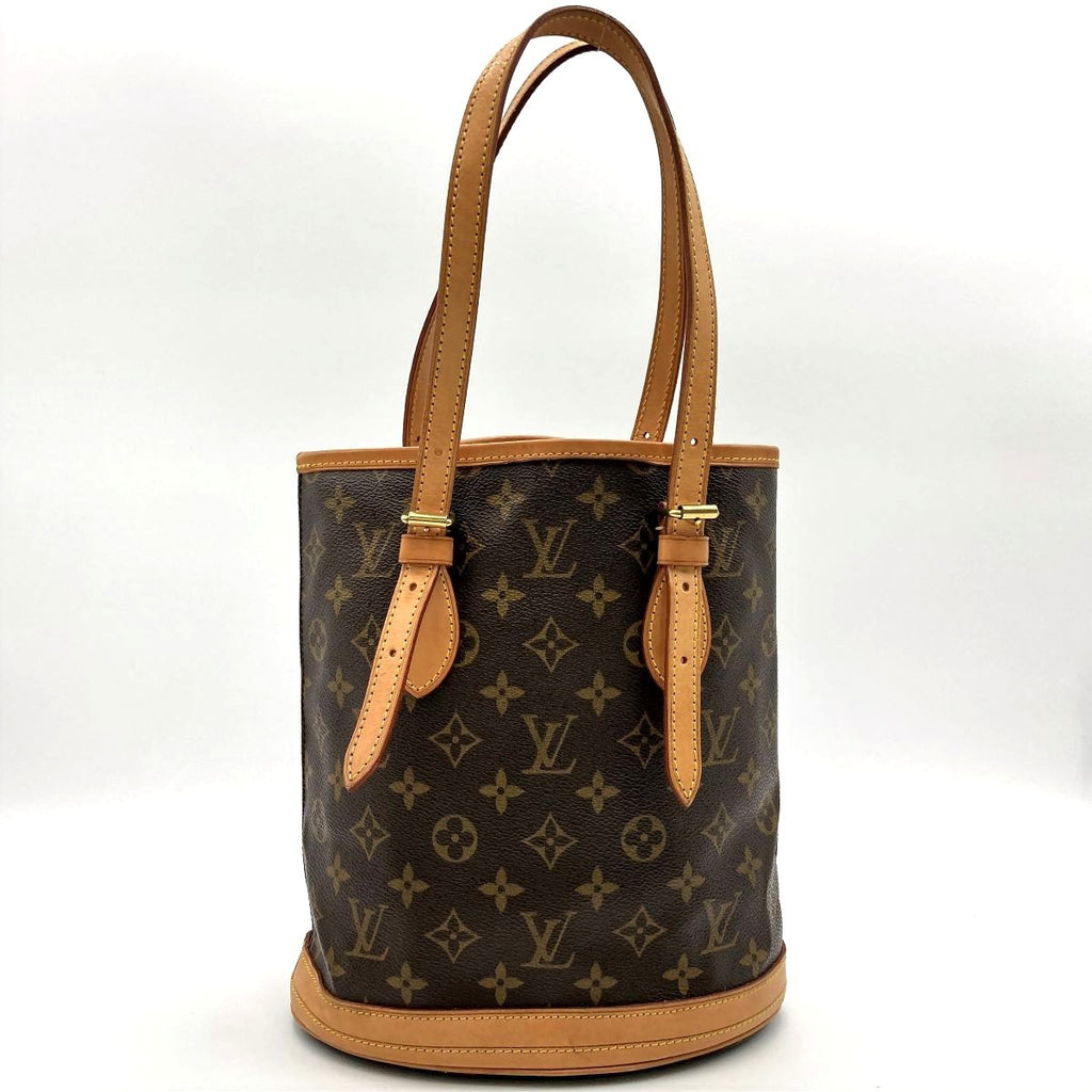 Louis Vuitton M42238 Bucket PM Tote Bag, Bucket-Shaped Bag, Monogram Canvas, Brown