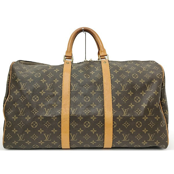 Louis Vuitton M41426/Keepall 50 Boston Bag in Monogram Canvas/Leather Ebene/Brown, Unisex