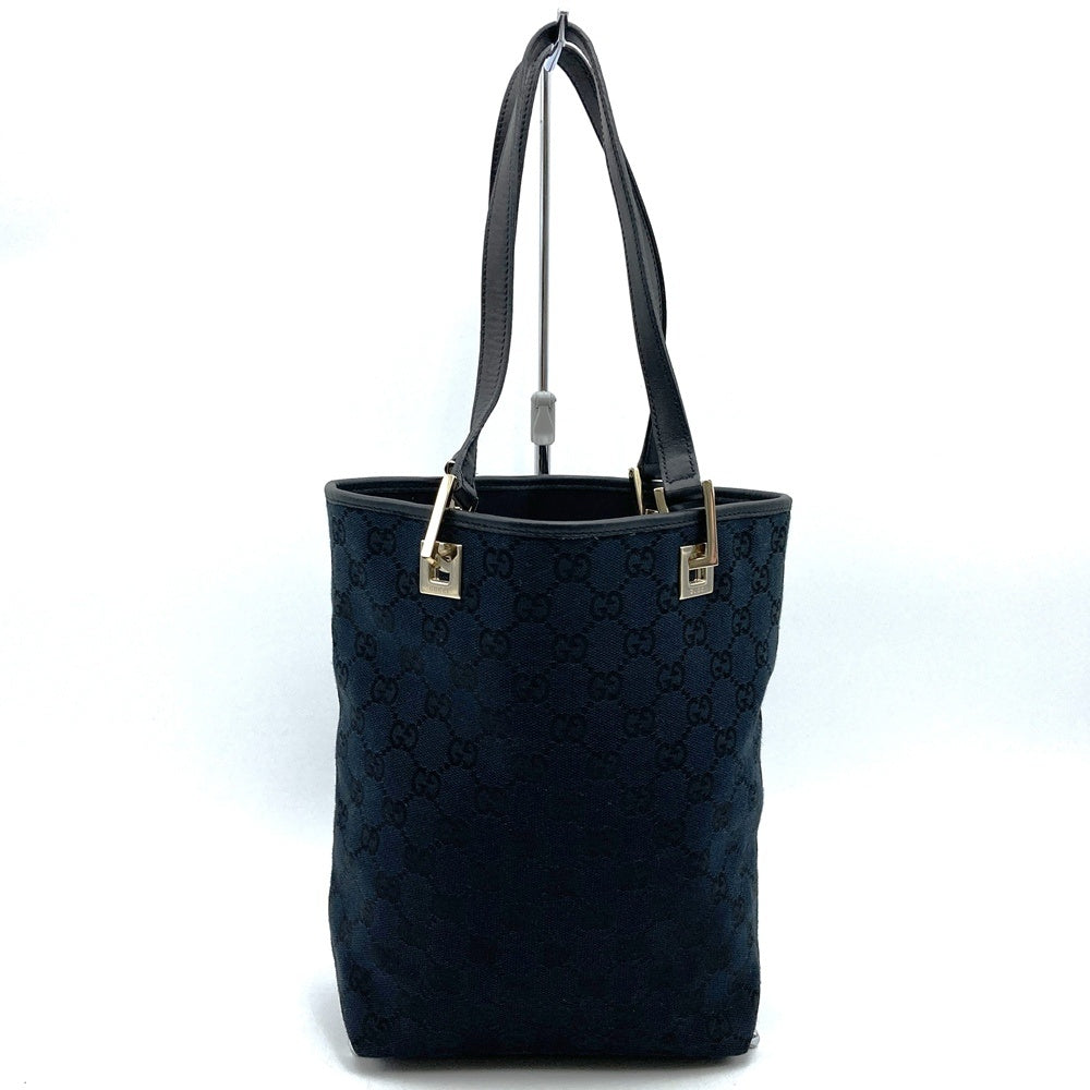 Gucci 002 1099 Small Tote Bag in Black GG Canvas/Leather, High-End Brand