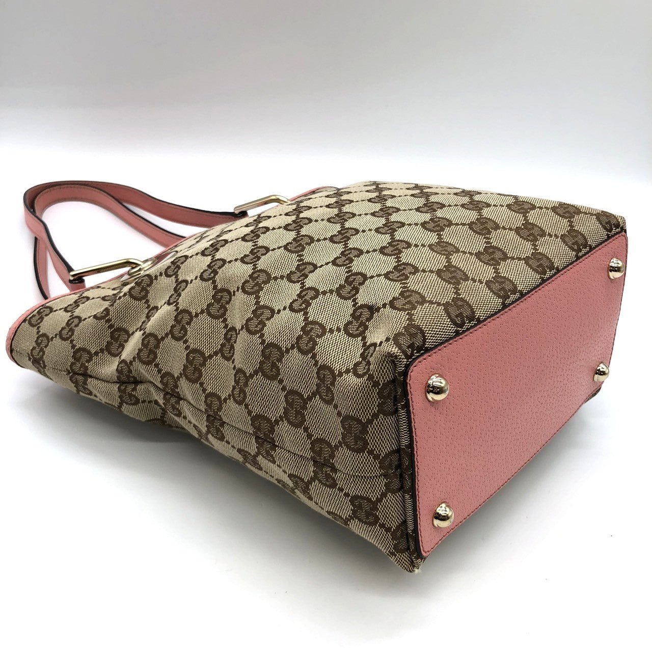 Gucci 120840 Tote Bag in Beige/Pink GG Canvas/Leather