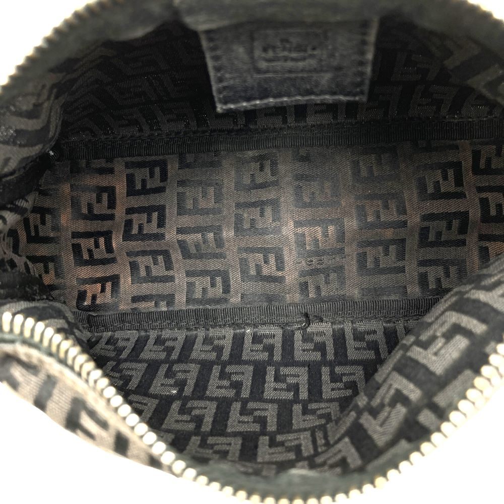 Fendi Zucchino Mini Bag Handbag Canvas Leather Brown Black
