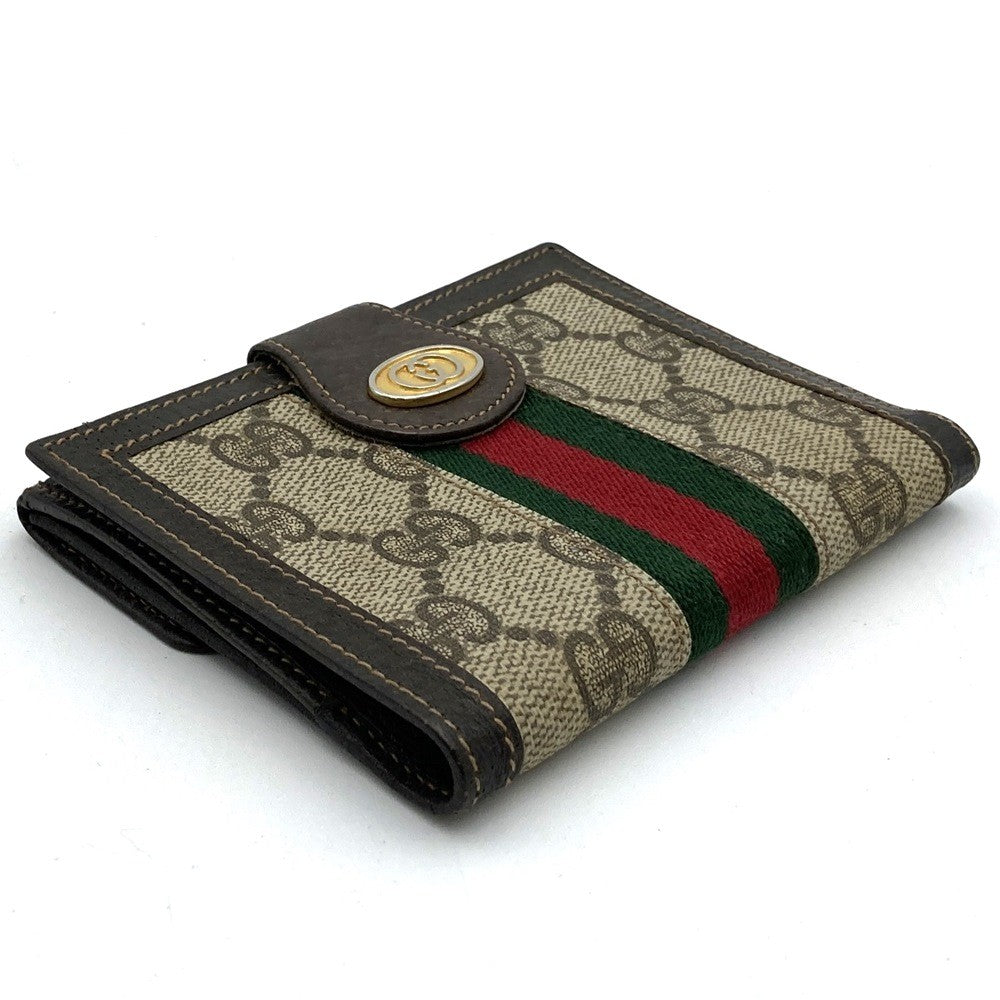 Vintage Gucci Sherry Line Bifold Wallet in Brown GG Supreme Canvas/Leather
