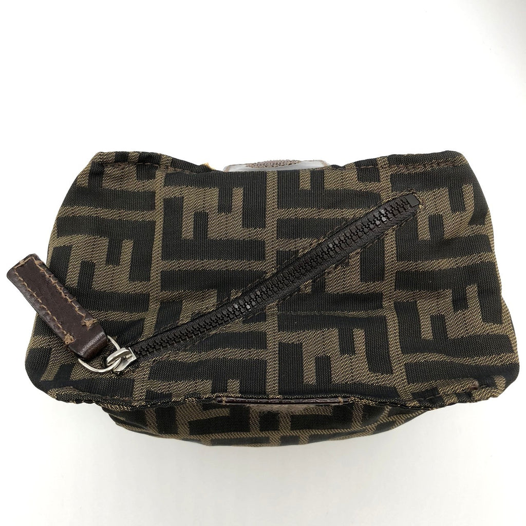 Fendi 2241-26539-098 Pouch Khaki/Brown Nylon/Leather