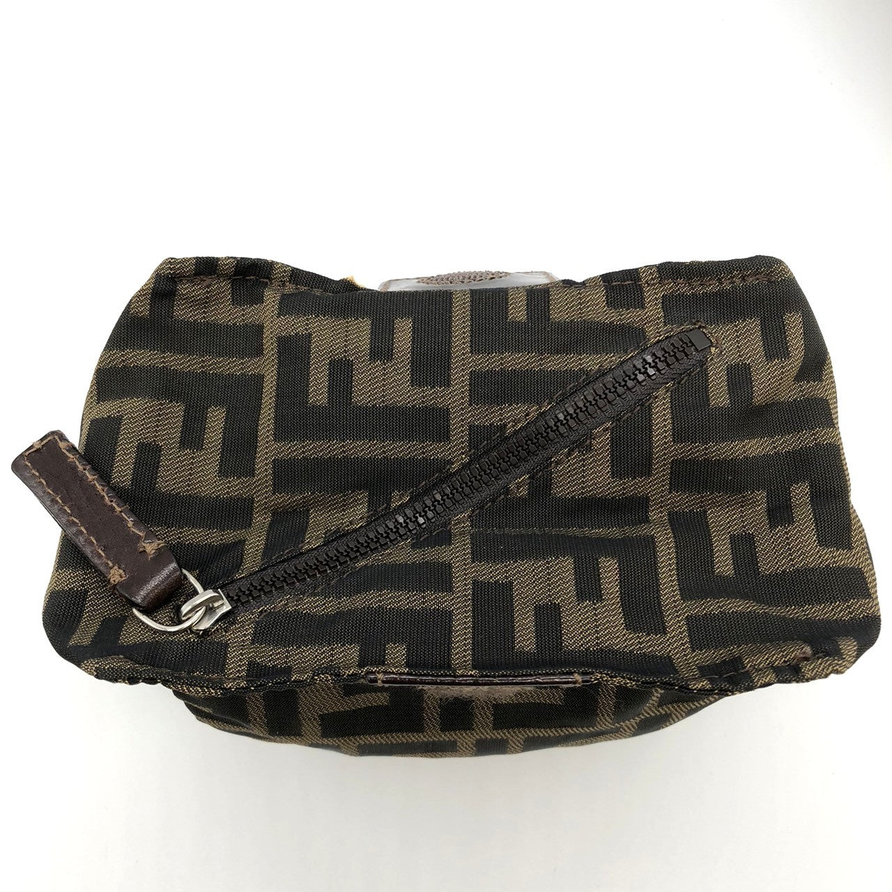 Fendi 2241-26539-098 Pouch Khaki/Brown Nylon/Leather