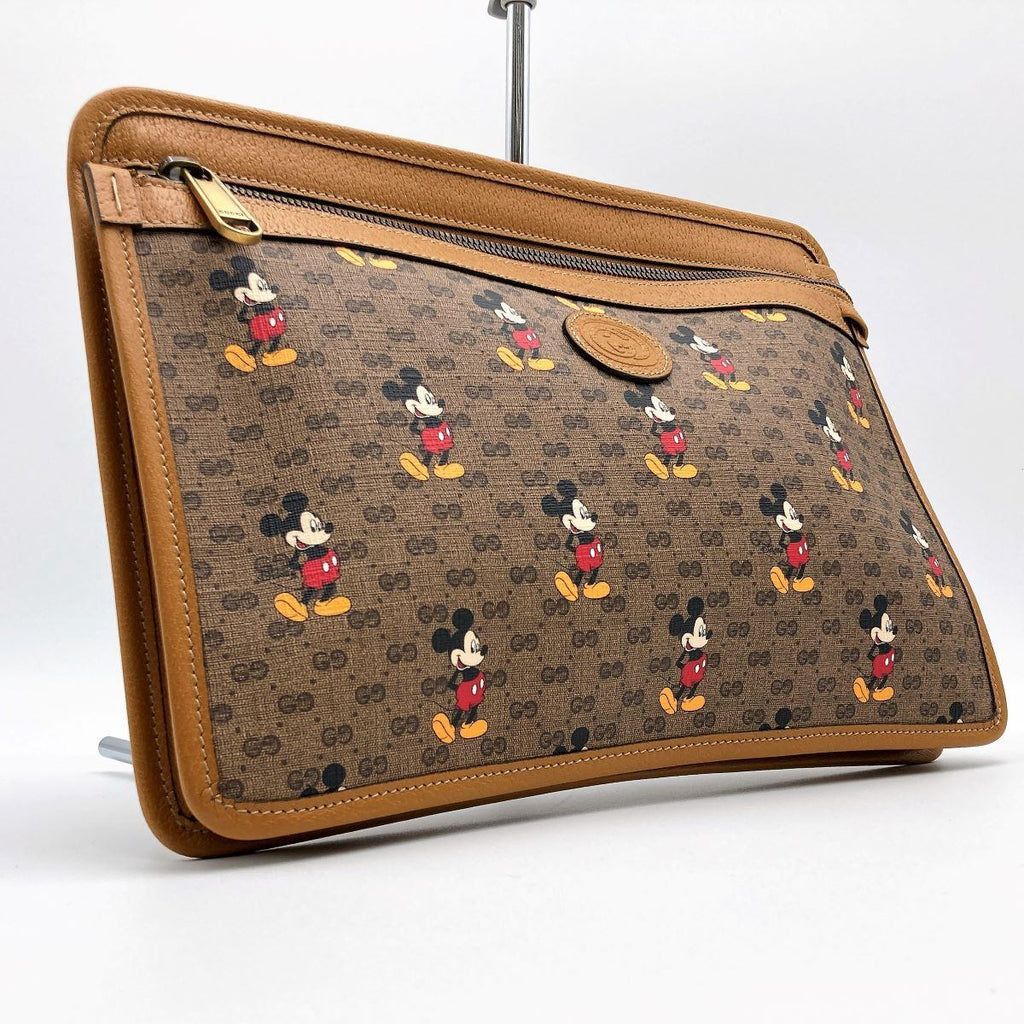 Gucci 602552 GG Supreme Disney Mickey Mouse Clutch Bag/Second Bag, Beige