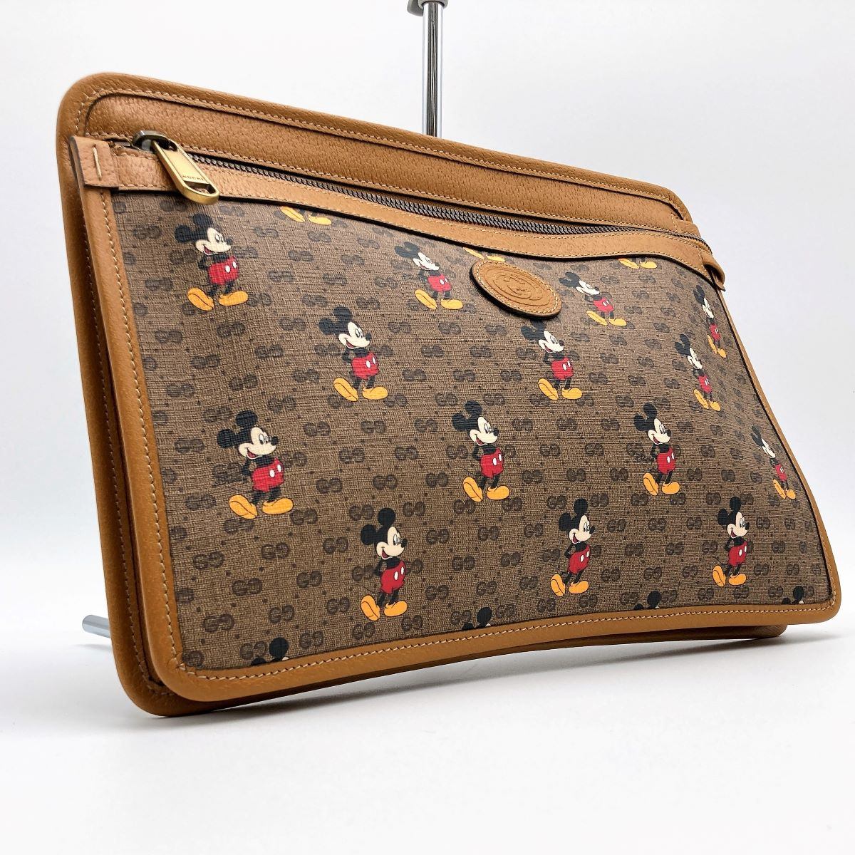 Gucci 602552 GG Supreme Disney Mickey Mouse Clutch Bag/Second Bag, Beige