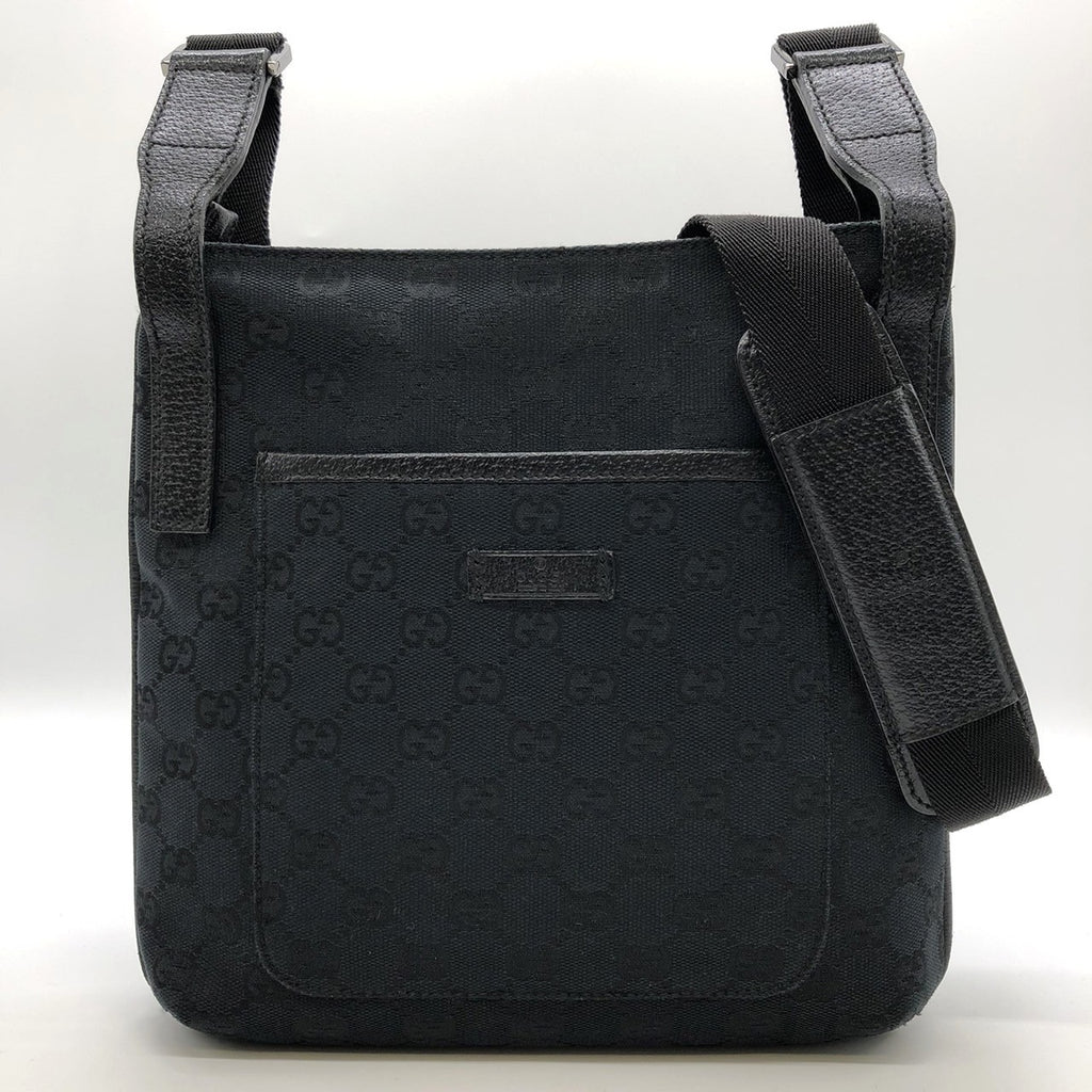 Gucci 122793 Shoulder Bag in Black GG Canvas