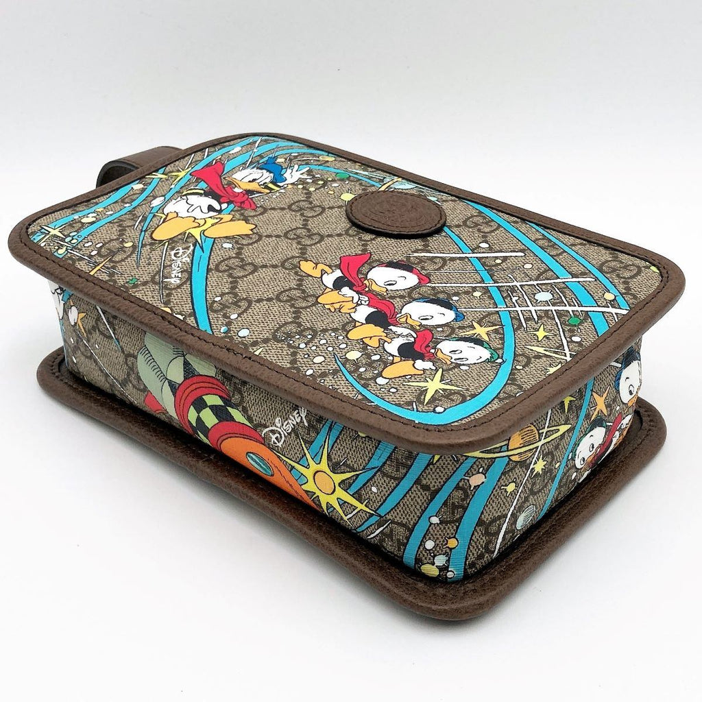 Gucci 647929 Disney Collaboration Donald Duck Second Bag GG Supreme Brown