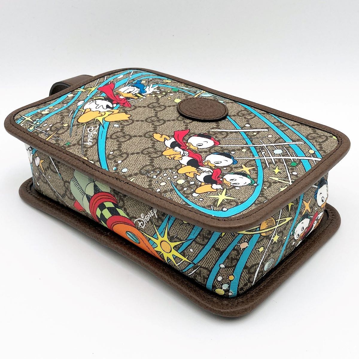 Gucci 647929 Disney Collaboration Donald Duck Second Bag GG Supreme Brown