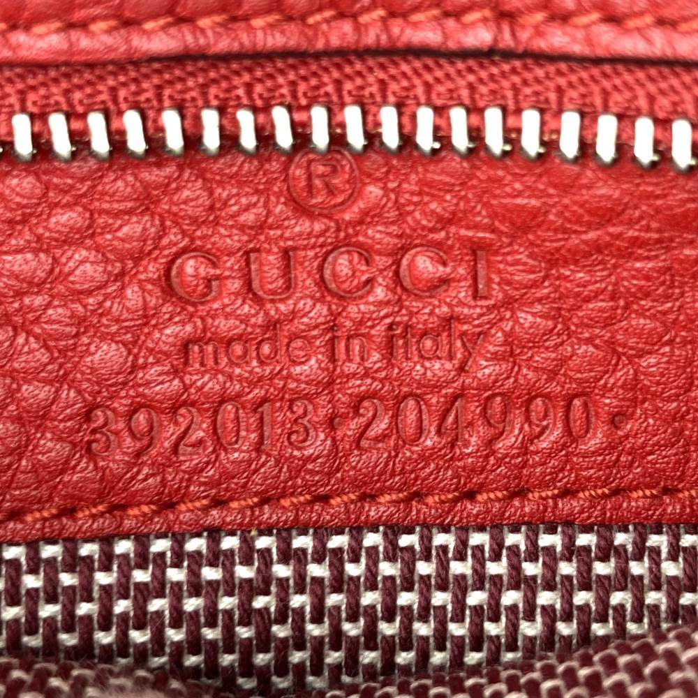 Gucci 392013 Handbag/Shoulder Bag 2-Way Bamboo Red Leather