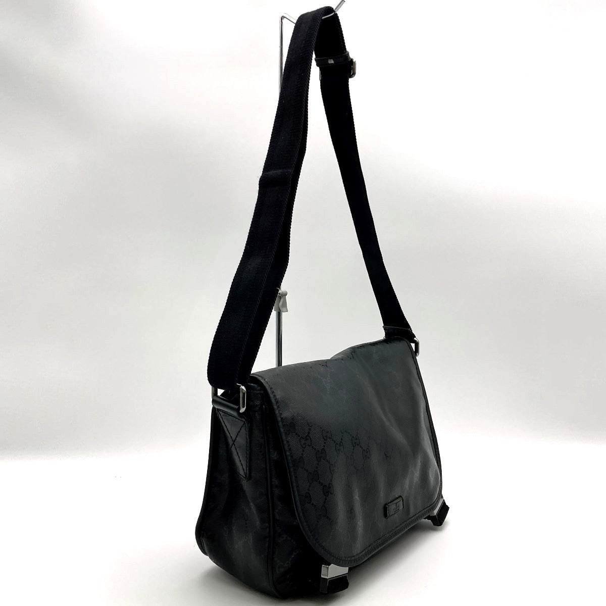 Gucci 201732 Shoulder Bag GG Imprime Black