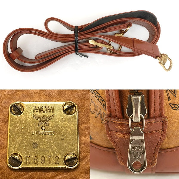 MCM Visetos 2-Way Handbag in Brown and Orange-Brown Leather, Unisex for Men and Women