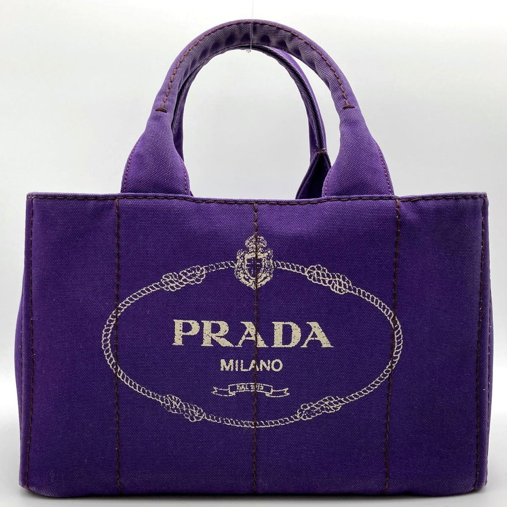 Prada BN1872 Canapa Large Tote Bag Handbag in Denim Purple