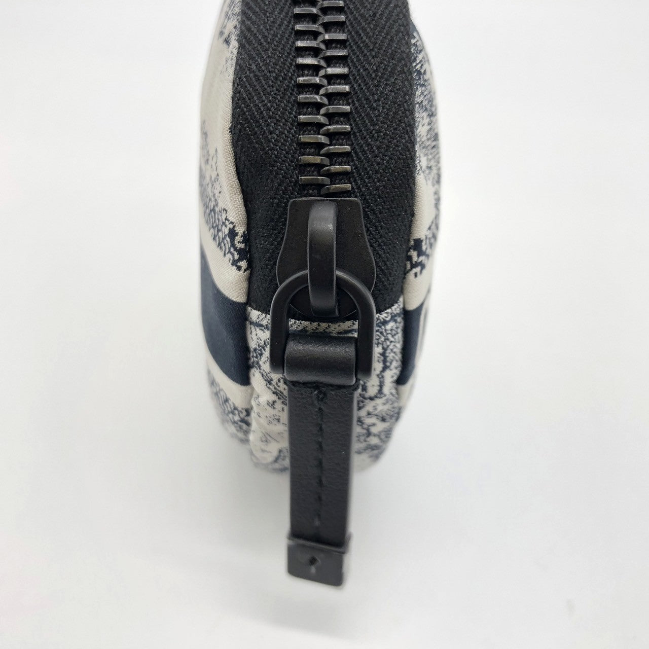 Christian Dior coin case in white/blue with tiger print on fabric