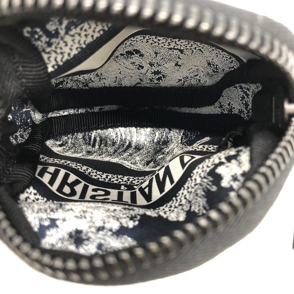Christian Dior coin case in white/blue with tiger print on fabric