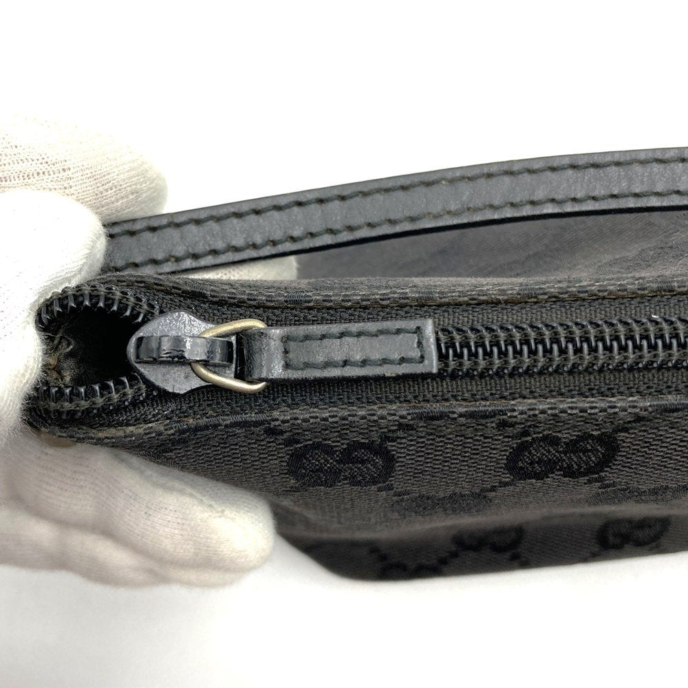 Gucci 039 1103 Handbag Accessory Pouch Black GG Canvas Brand High-End Brand