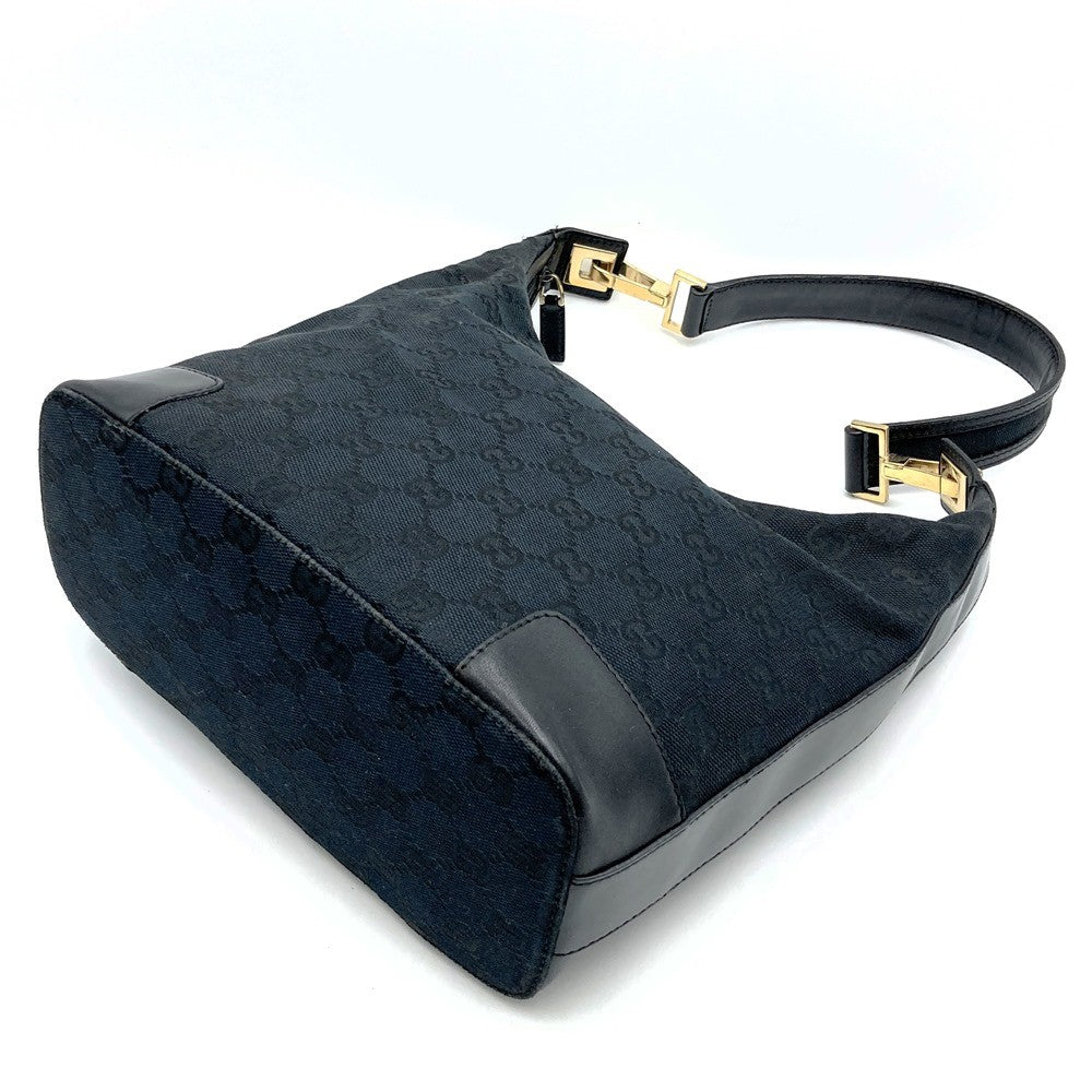 Gucci 001 4204 Shoulder Bag/Handbag in Black GG Canvas/Leather, Brand Name
