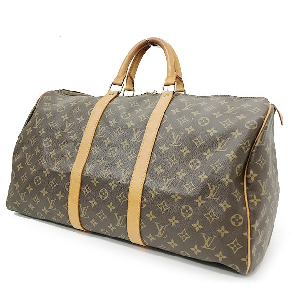 Louis Vuitton M41426/Keepall 50 Boston Bag in Monogram Canvas/Leather Ebene/Brown, Unisex