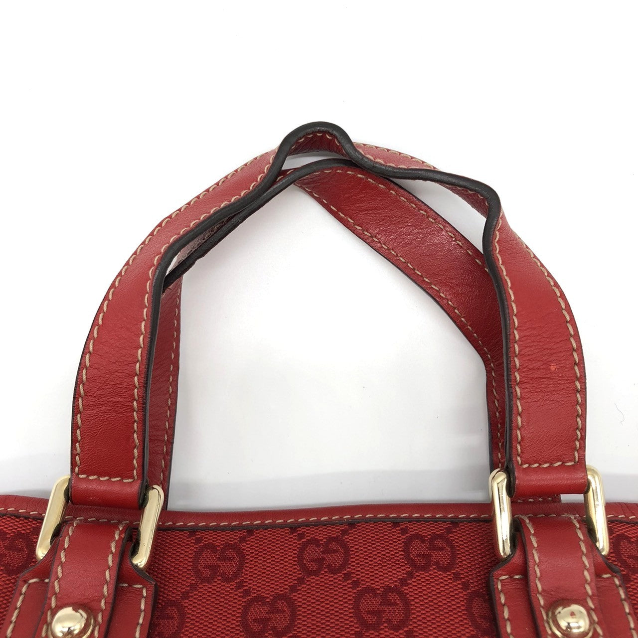 Gucci 257249 Handbag Mini Bag Small Red GG Canvas/Leather