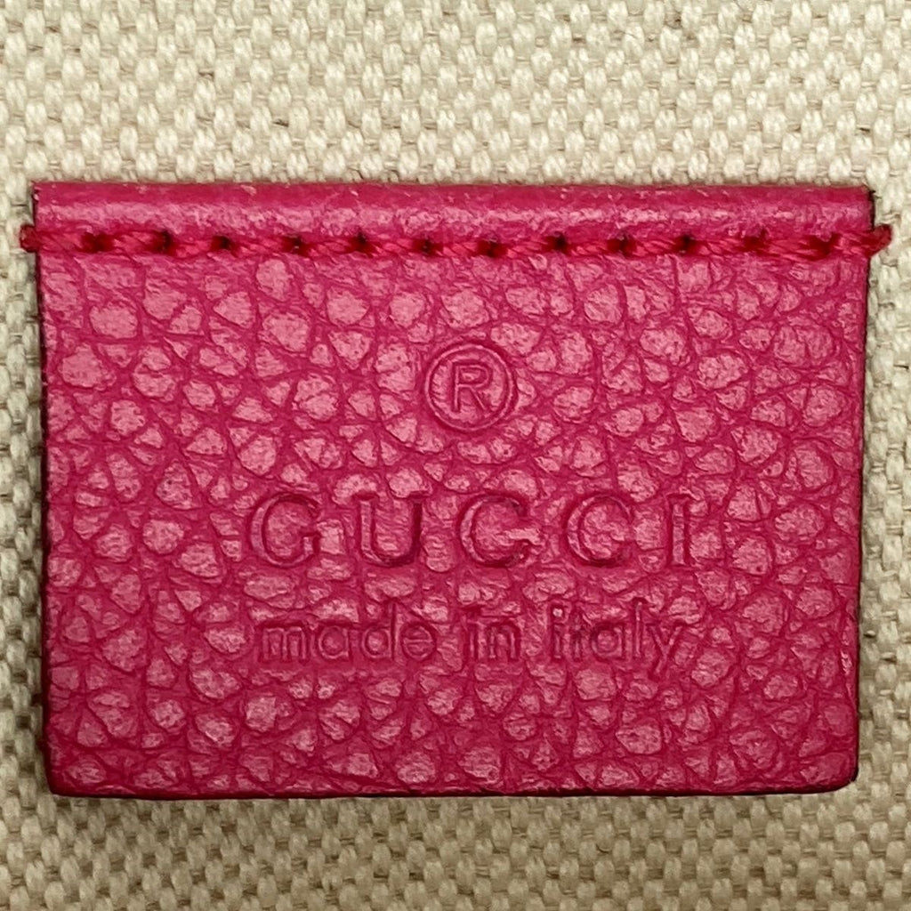 Gucci 527792 Waist Bag, Small Waist Pouch, Logo Print Leather, Pink and Green