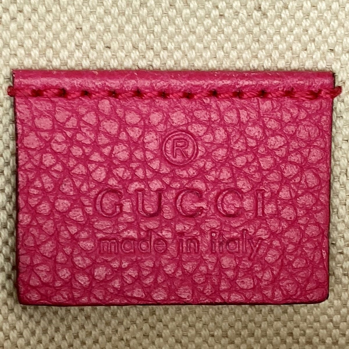 Gucci 527792 Waist Bag, Small Waist Pouch, Logo Print Leather, Pink and Green