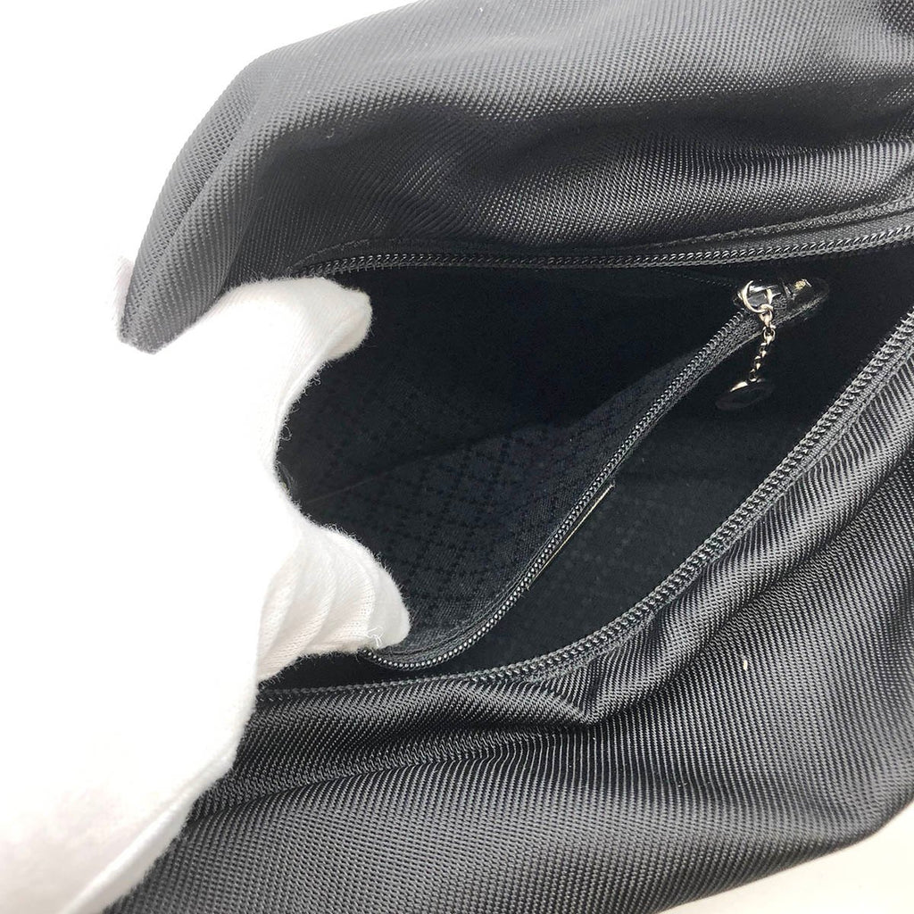 Gucci 0001014 Handbag Bamboo Old Gucci Nylon Leather Black