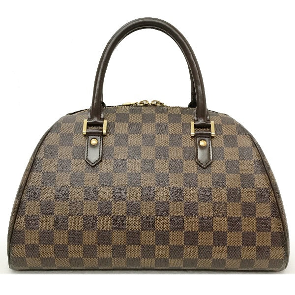 Pre-owned Louis Vuitton N41434 Rivera MM Handbag in Brown Damier/PVC/Leather.