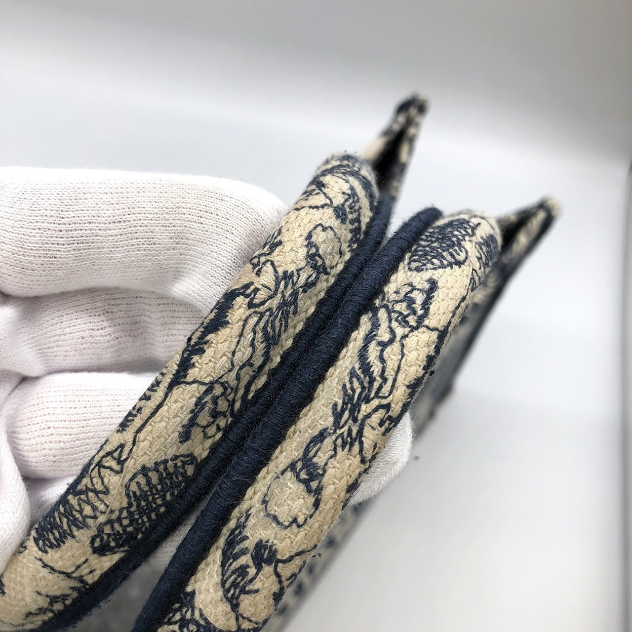 Christian Dior Book Tote Medium Toile de Jouy Sauvage Tote Bag in Navy Blue Tiger Canvas