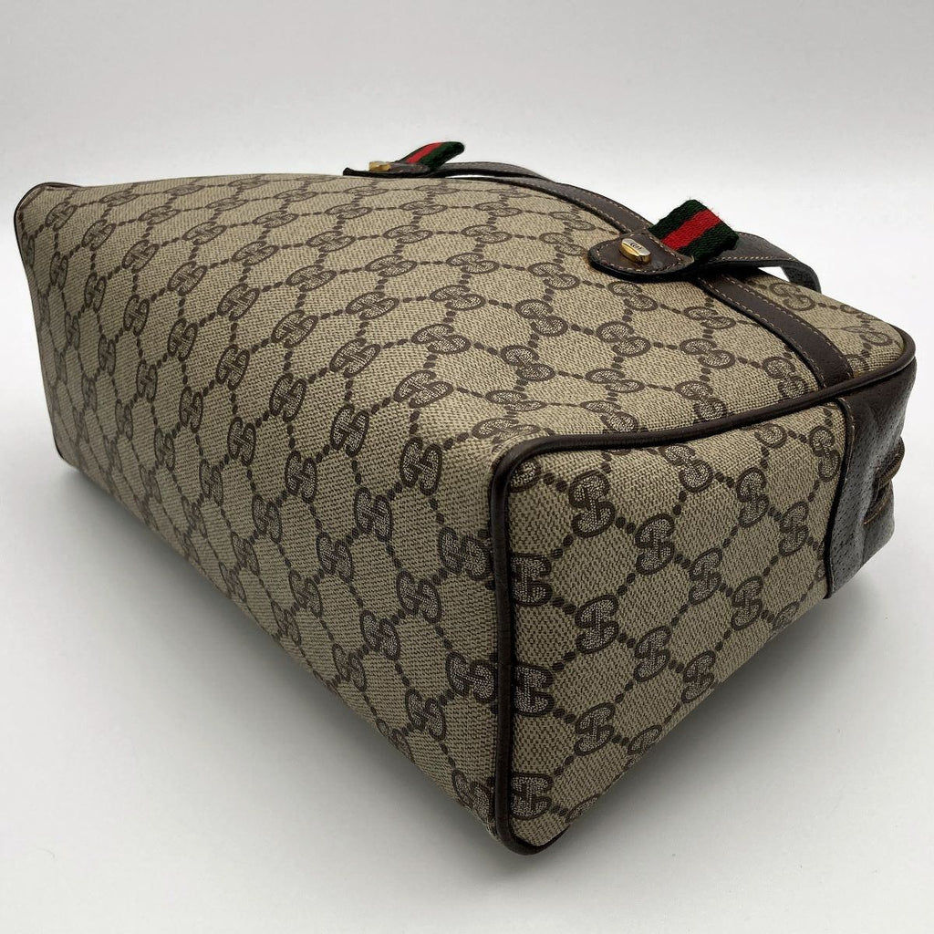 Gucci 39 02 053 GG Supreme Sherry Line Handbag in Brown PVC