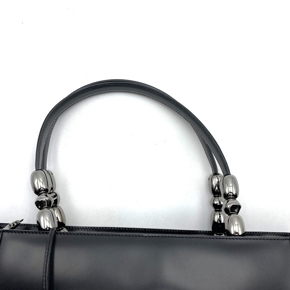 Dior MA0949 Handbag/Shoulder Bag, Fits A4 Size, 2-Way, Black Leather, Maris Pearl, with Key, Women's Fashion, Business, PRE-OWNED